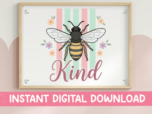 Bee Kind Floral SVG PNG: Graphics for T-Shirt Designs