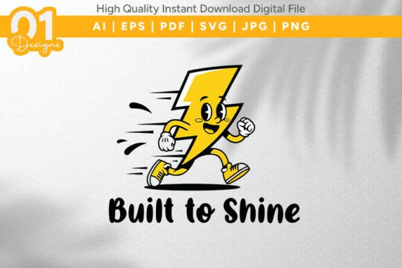 Built to Shine Lightning SVG: Graphics for T-Shirt Designs