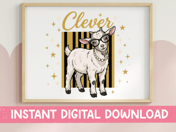 Clever Baby Goat Graphics for T-Shirt Designs