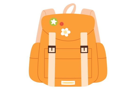 Cute Backpack Icon: Graphics and Illustrations