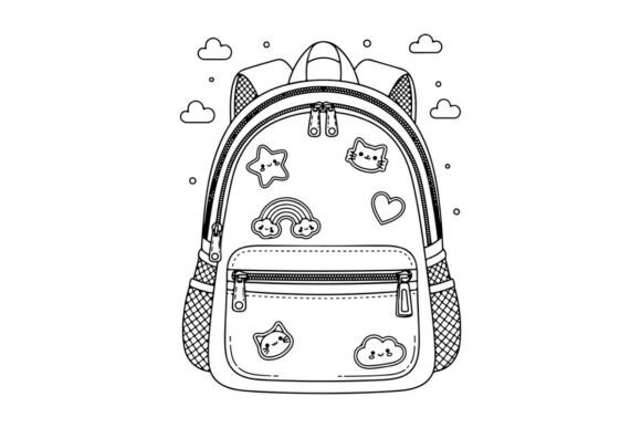 Cute School Backpack Vect: Graphics & Illustrations