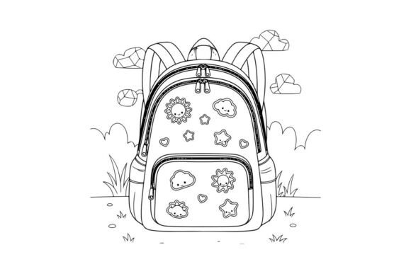 Cute School Backpack with Smiling Sun Graphics