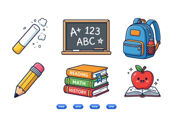 Cute School Clipart: Graphics & Illustrations