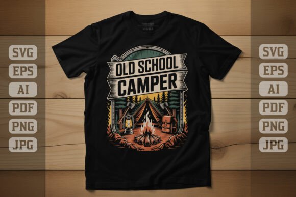 Old School Camper Retro Outdoor Graphics for T-Shirt Designs