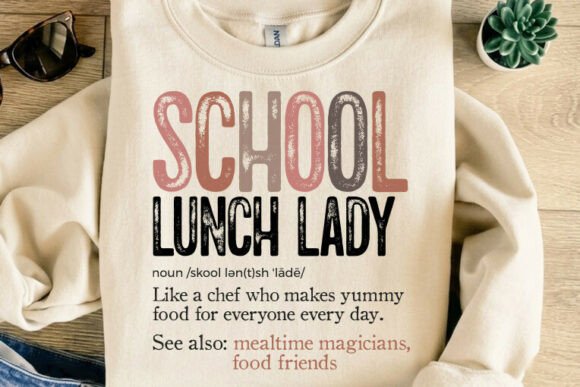 School Lunch Lady Definition T-Shirt Graphics