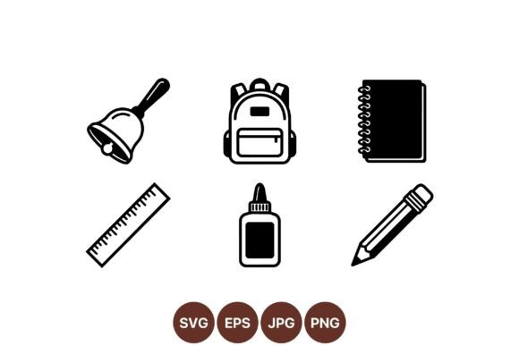 School Supplies Icon Vector Pack: Graphics & Illustrations