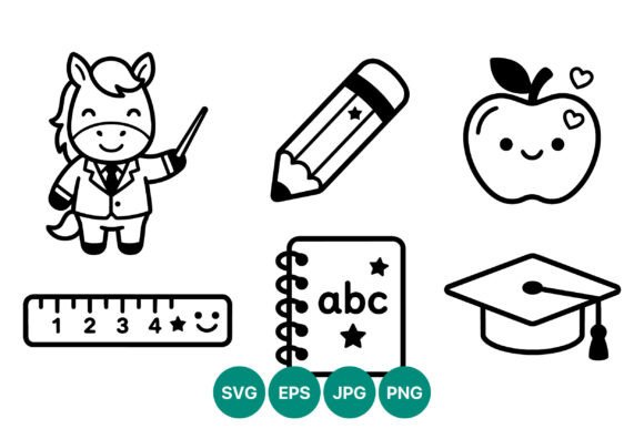 School Vector Icons: Graphics & Illustrations