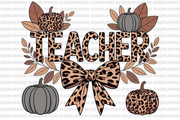 Teacher Pumpkin PNG for Graphics & T-Shirt Designs