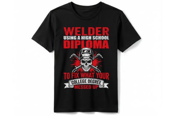 Welder High School Diploma T-shirt: Graphics & T-Shirt Designs